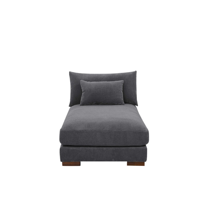 Ayvion Upholstered Chaise Lounge Wade Logan® Fabric: Gray Corduroy