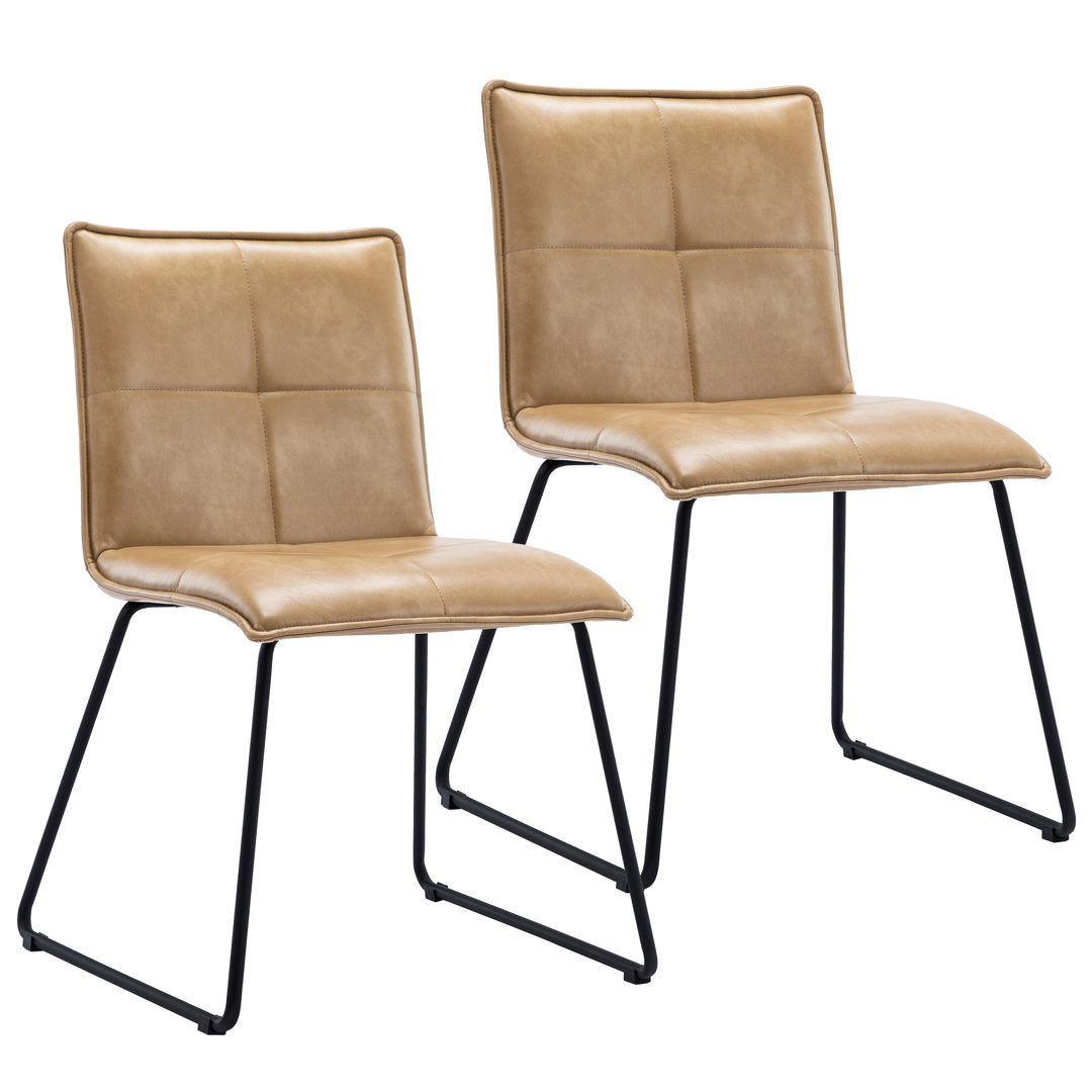 Tarin Faux Leather Upholstered Side Chair (Set of 2) Steelside™ Upholstery Color: Camel