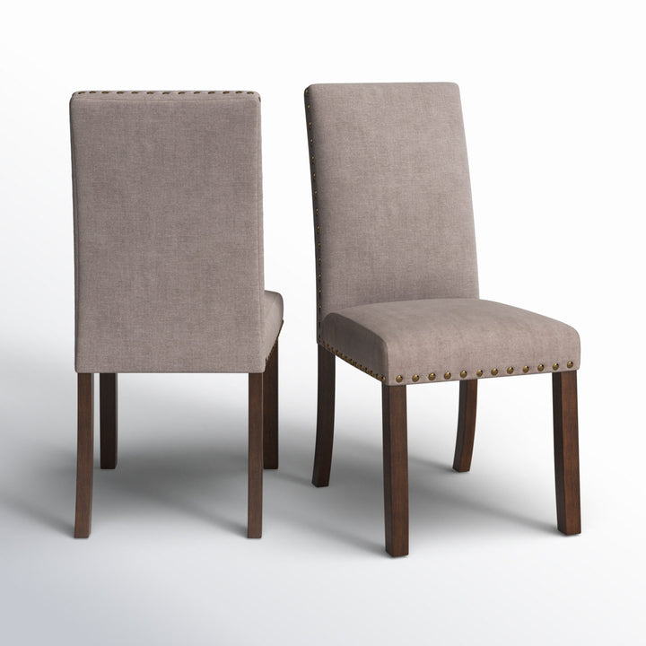 Bontrager Linen Dining Room Parsons Chair (Set of 2) Andover Mills™ Upholstery Color: Taupe