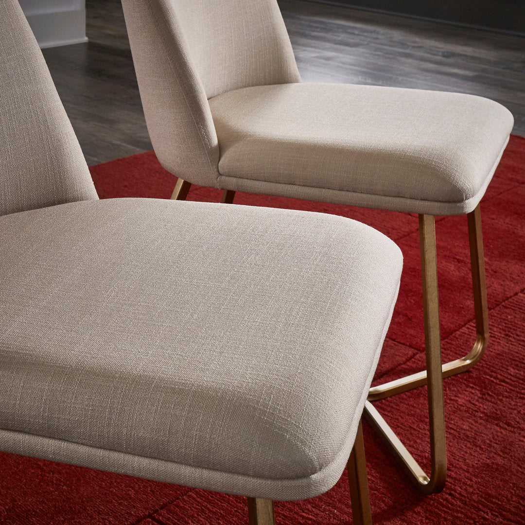 Ainhoa Linen Upholstered Side Chair (Set of 2) Etta Avenue™ Upholstery Color: Beige