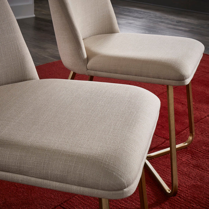 Ainhoa Linen Upholstered Side Chair (Set of 2) Etta Avenue™ Upholstery Color: Beige