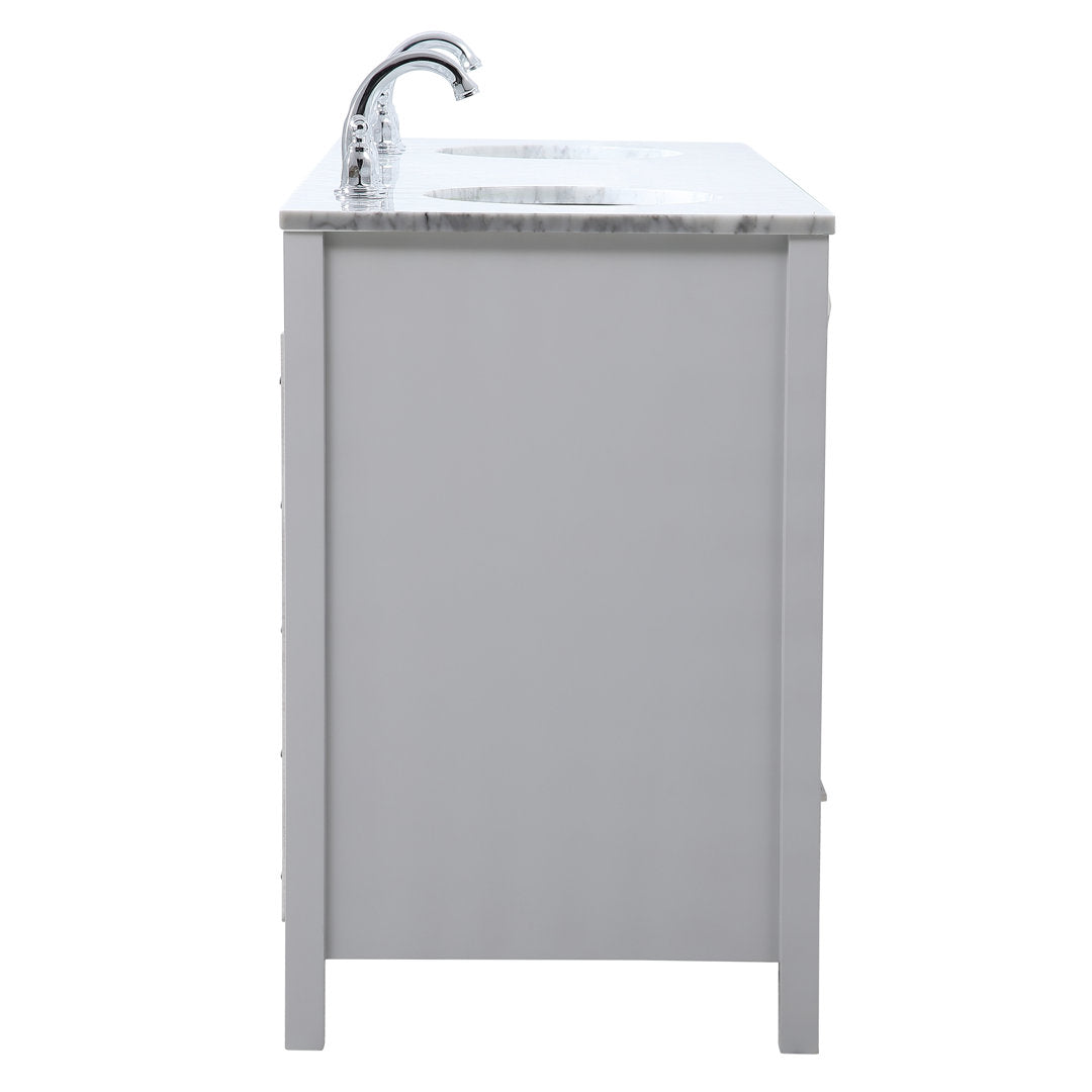 Bagdai 72" Wide Bathroom Vanity Set Wade Logan® Top Finish: Calacatta Quartz, Base Finish: Gray