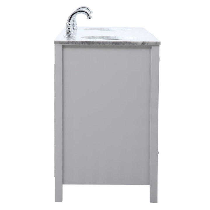 Bagdai 72" Wide Bathroom Vanity Set Wade Logan® Top Finish: Calacatta Quartz, Base Finish: Gray