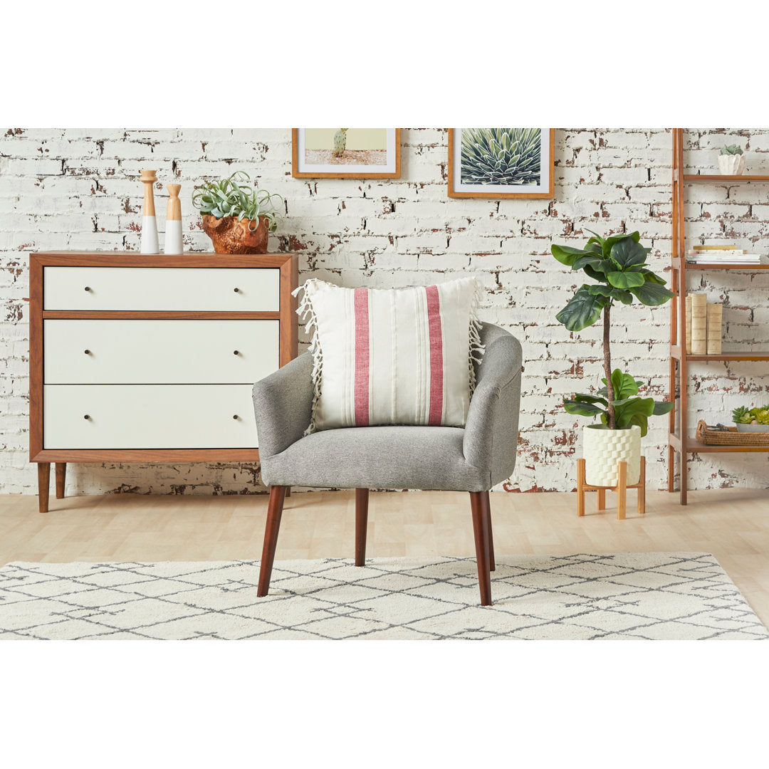 Nathan Striped Woven Square Throw Pillow C&F Home Color: Garnet