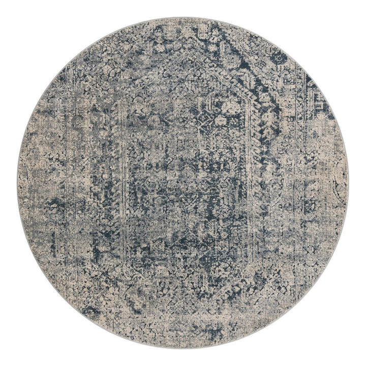 Corteney Oriental Gray Area Rug Alcott Hill® Rug Size: Round 5'