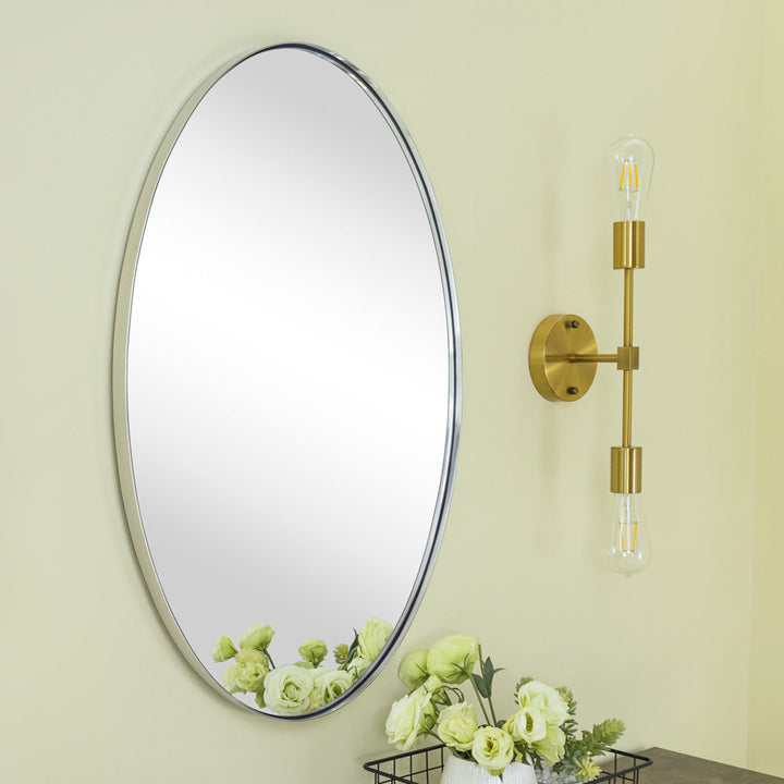 Javell Bathroom Mirror Ebern Designs Size: 30" x 20" Finish: Chrome