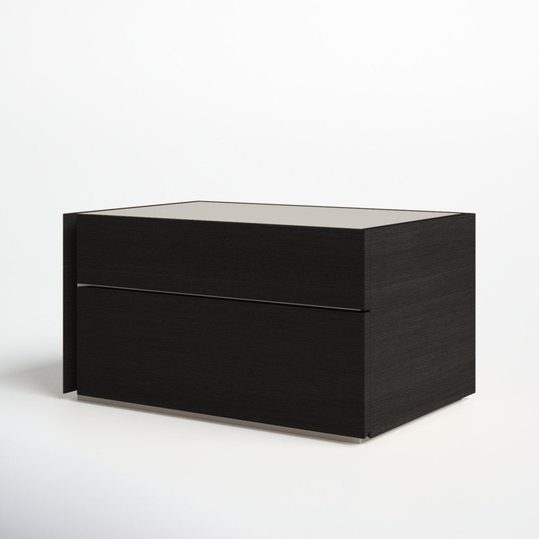 Mcgruder 2-Drawer Nightstand Wade Logan® Color: Wenge/Light Gray Door Configuration: Left