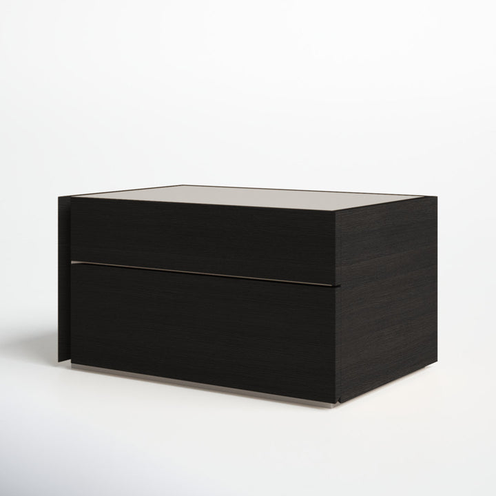 Mcgruder 2-Drawer Nightstand Wade Logan® Color: Wenge/Light Gray Door Configuration: Left