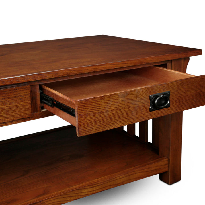 Brockton Solid Wood Coffee Table in Medium Oak Loon Peak®