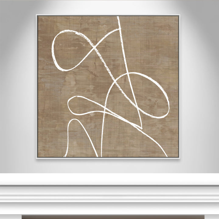 Swooping Lines - Floater Frame Painting on Canvas Joss & Main Size: 46.5" H x 46.5" W x 2" D Format: White