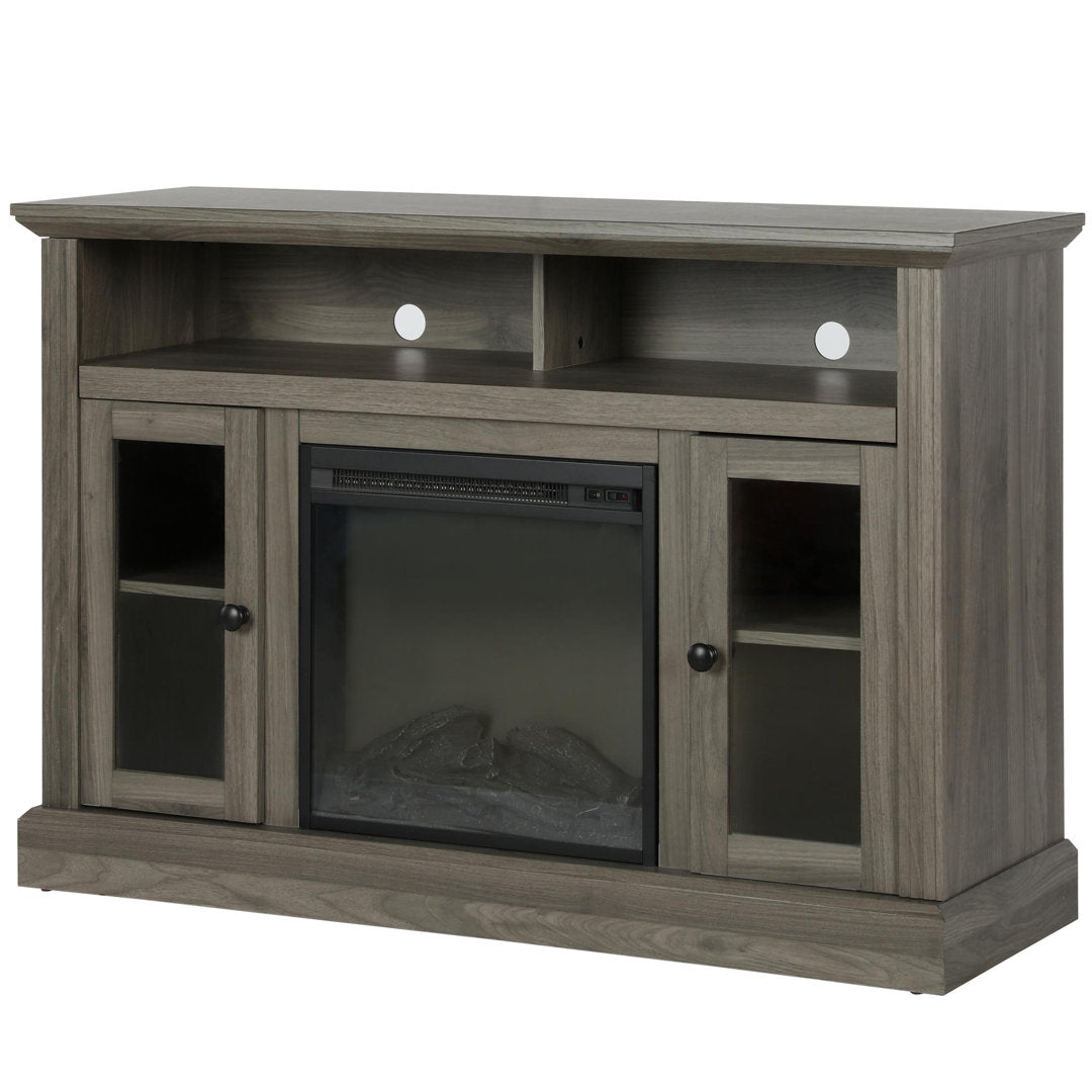 Tucci TV Stand for TVs up to 50" with Electric Fireplace Included Darby Home Co Color: Rustic Gray