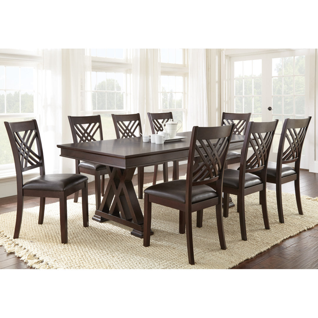 Earlville Solid Wood Cross Back Side Chair in Espresso Cherry (Set of 2) Lark Manor™
