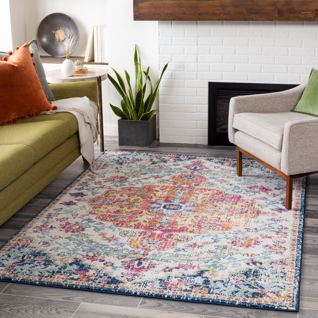 Hillsby Oriental Blue/Orange Area Rug Mistana™ Rug Size: Rectangle 9' x 12'6"