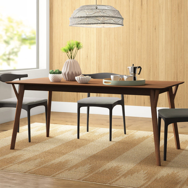 Evanston 71" Wood Dining Table AllModern Color: Walnut