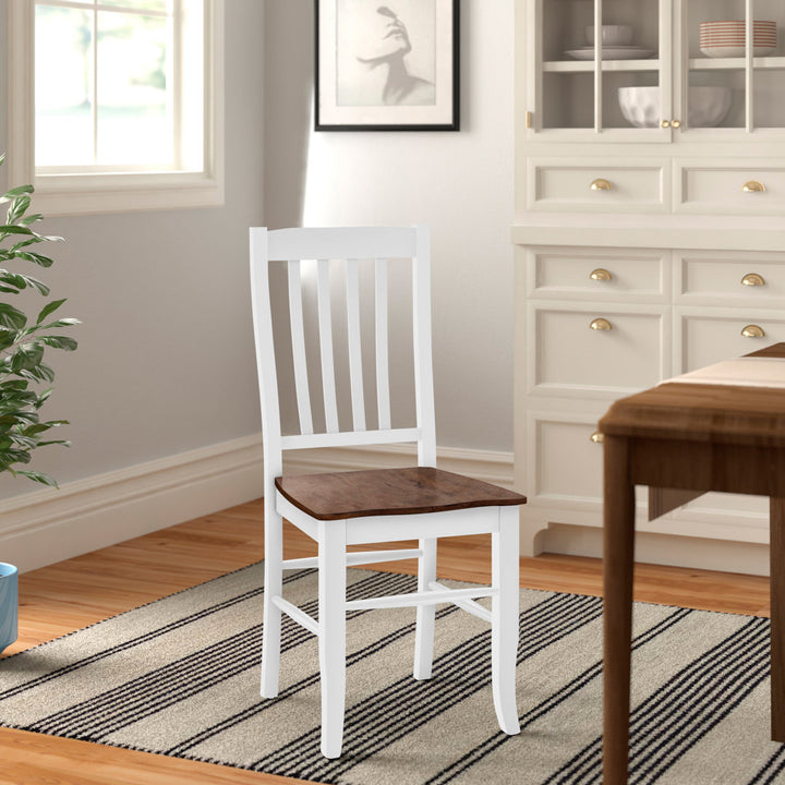 Courtdale Solid Wood Slat Back Side Chair (Set of 2) Three Posts™ Color: Almond / White