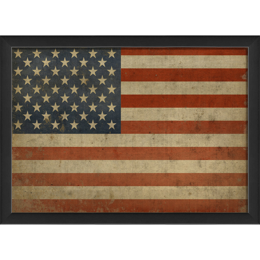 American Flag III' by The Artwork Factory - Picture Frame Graphic Art Print on Paper August Grove®