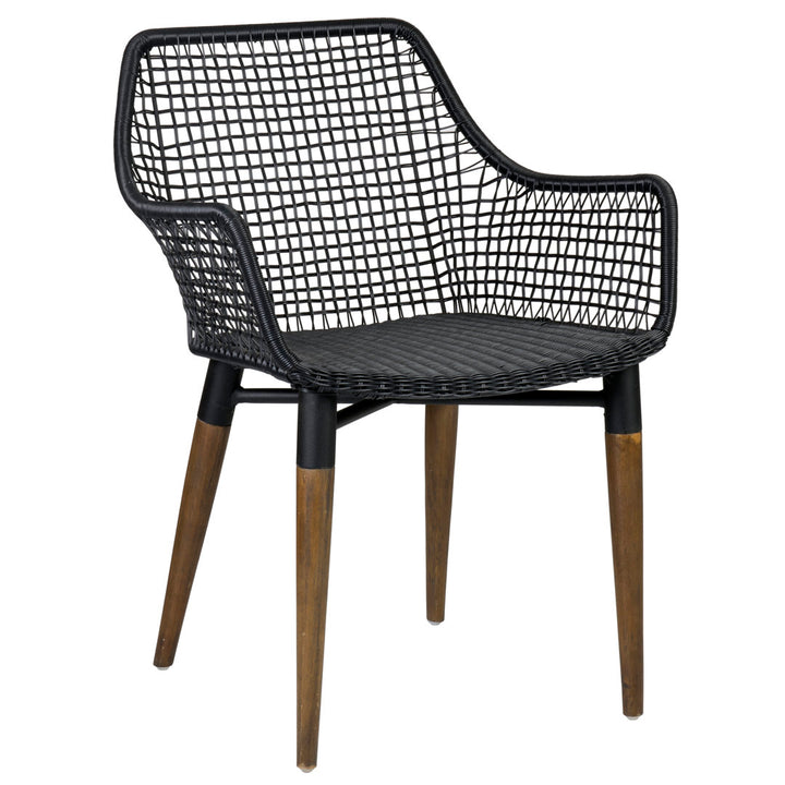 Brixley Wicker/Rattan Slat Back Arm Chair Sand & Stable™ Color: Black