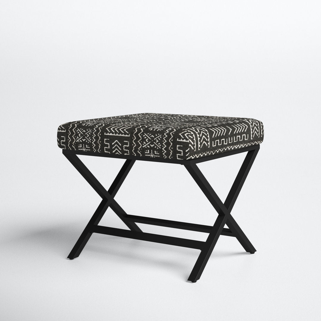 Priscilla 20" Wide Square Standard Ottoman Joss & Main Body Fabric: Geometric Eclectic Black/White