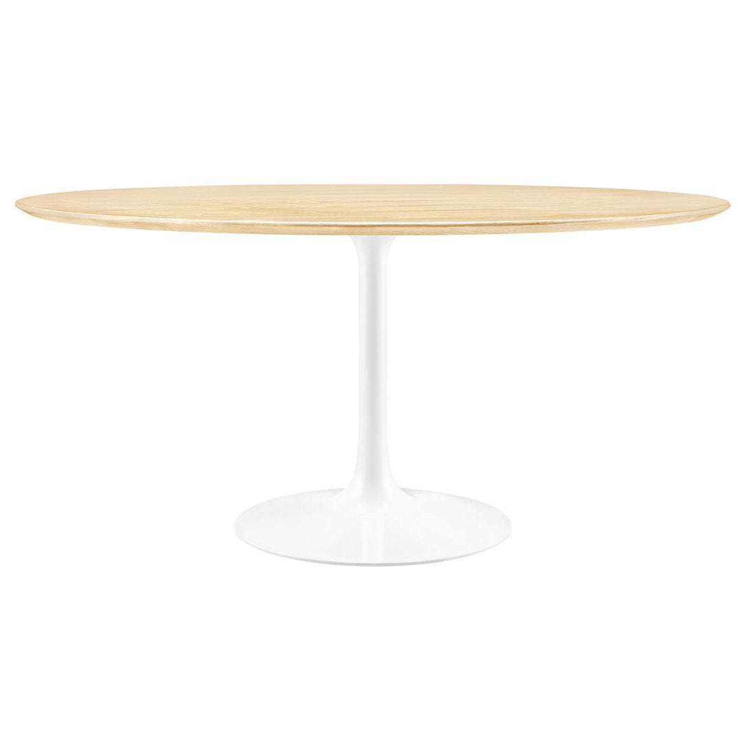 Silver Orchid Fein Oval Dining Table Wade Logan® Base Color: White, Top Color: Natural Size: 60" W x 60" L