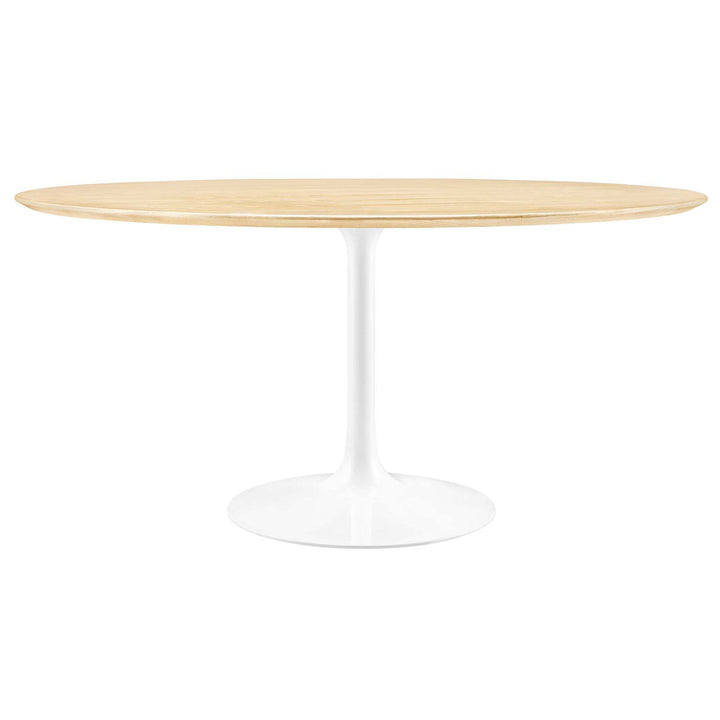 Silver Orchid Fein Oval Dining Table Wade Logan® Base Color: White, Top Color: Natural Size: 60" W x 60" L