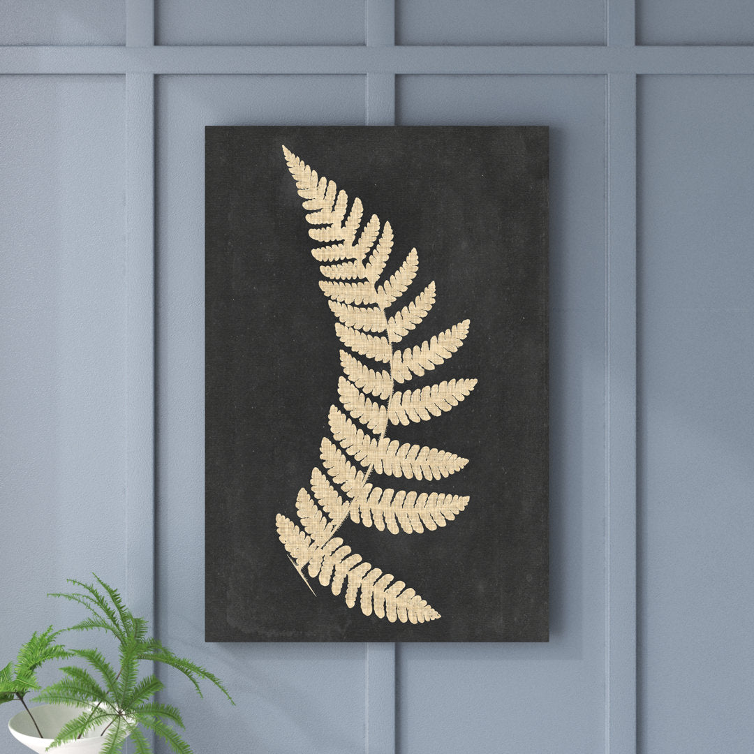 Linen Fern IV - Wrapped Canvas Print on Canvas Kelly Clarkson Home Size: 20" H x 16" W x 1" D