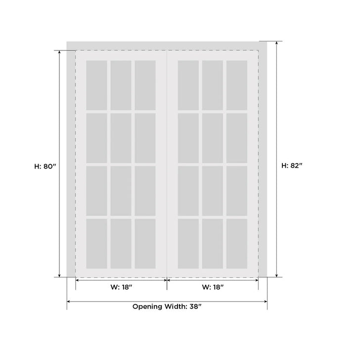 Interior Lucia Clear Glass Wood French White Doors SARTODOORS Size: 72" x 84"