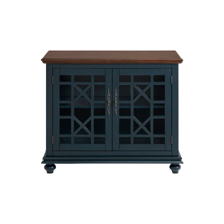 Ahmara 2 - Door Accent Cabinet Three Posts™ Color: Coffee Walnut/Catalina Blue