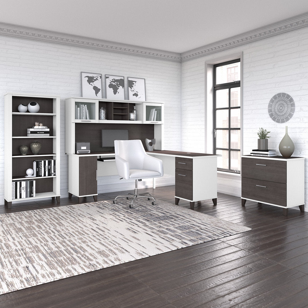 Magomed 2-Drawer Lateral Filing Cabinet Gracie Oaks Color: Storm Gray/White