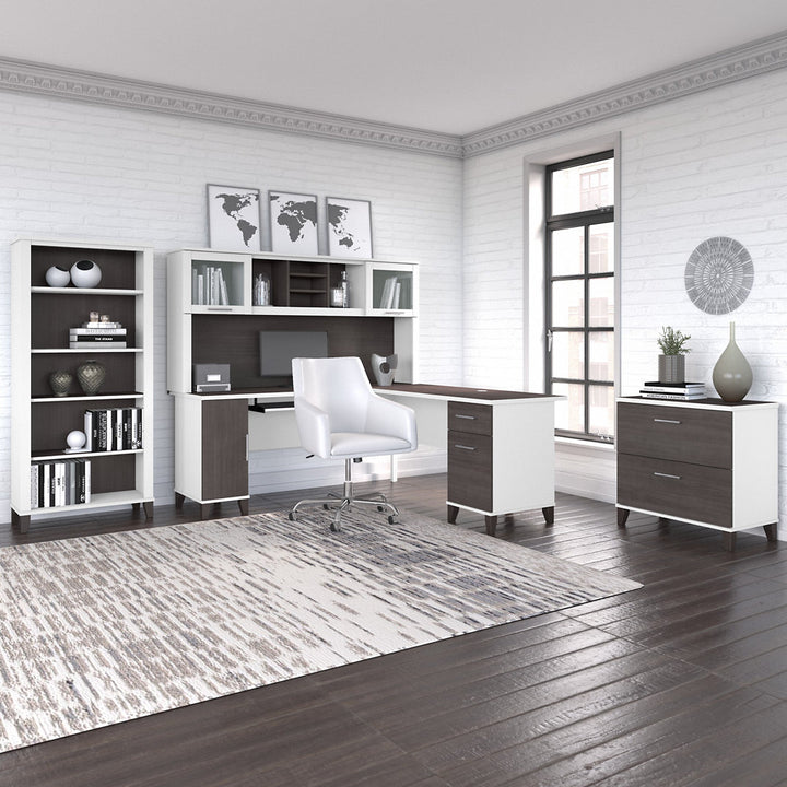 Magomed 2-Drawer Lateral Filing Cabinet Gracie Oaks Color: Storm Gray/White