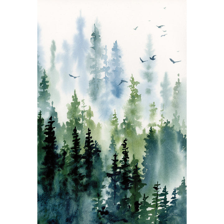 Treeline by Katrina Pete - Wrapped Canvas Painting Print Kelly Clarkson Home Frame Color: Silver Size: 48" H x 32" W   Format: Framed Canvas