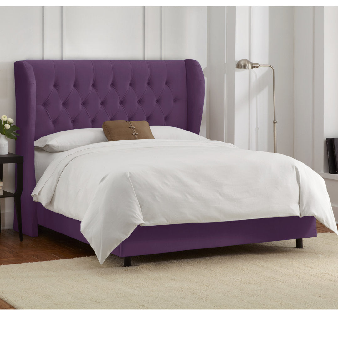 Knaresborough Tufted Upholstered Low Profile Standard Bed Greyleigh™ Size: Full Body Fabric: Classic Aubergine Velvet
