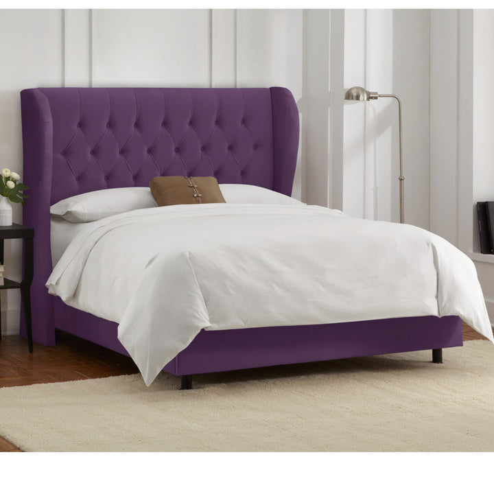 Knaresborough Tufted Upholstered Low Profile Standard Bed Greyleigh™ Size: Full Body Fabric: Classic Aubergine Velvet