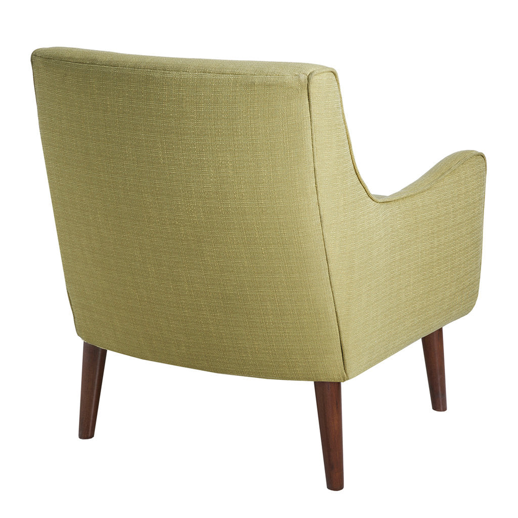 Oxford Mid-Century Accent Chairs with Espresso Finish Tapered Wood Legs and Removable cushion George Oliver Upholstery Color: Everly Pale Green