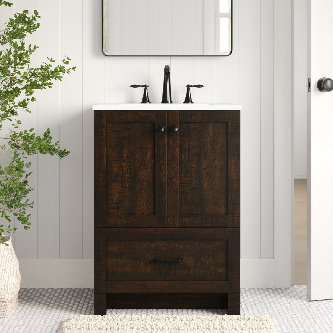 Ahmed 24" D x 19'' D x 34'' H Single Bathroom Vanity Sand & Stable™ Base Finish: Expresso