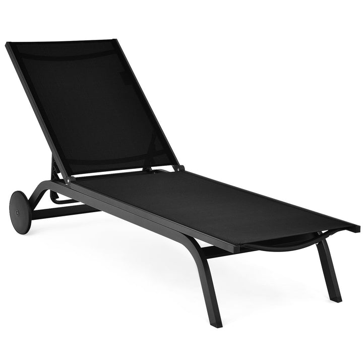Ermalinda 76'' Long Reclining Single Chaise Arlmont & Co. Color: Black