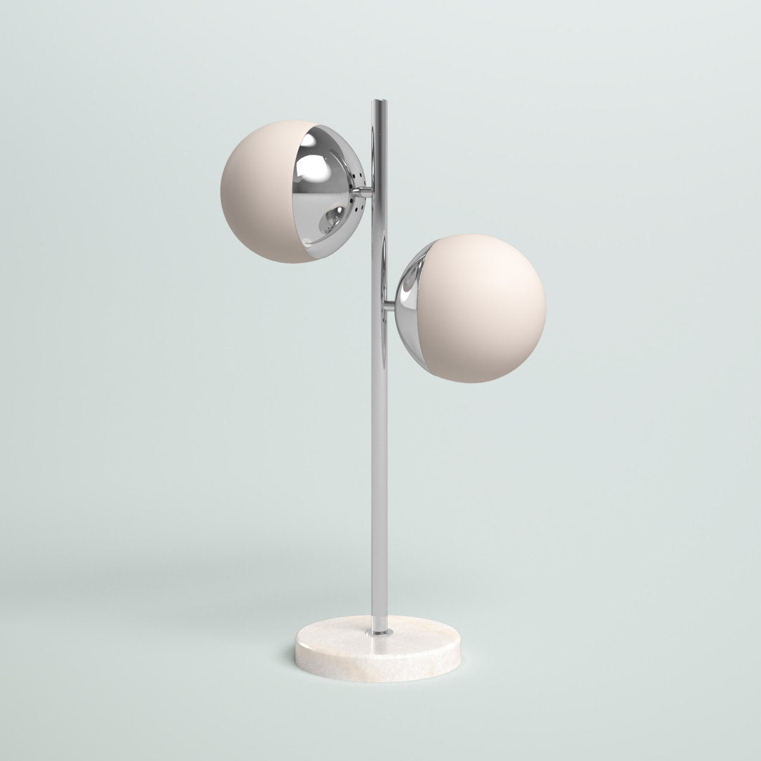 Yearby 23" Table Lamp Mercury Row® Base Color: Chrome, Shade Color: Frosted White