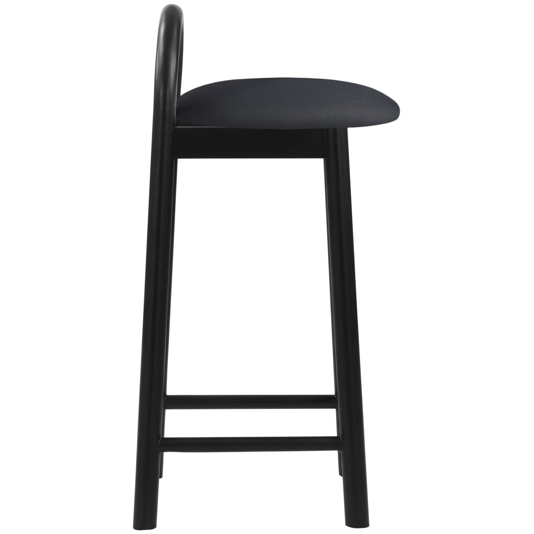 Bartolomea 27" Counter Bar Stool Latitude Run® Frame Color: Black, Seat Color: Cognac