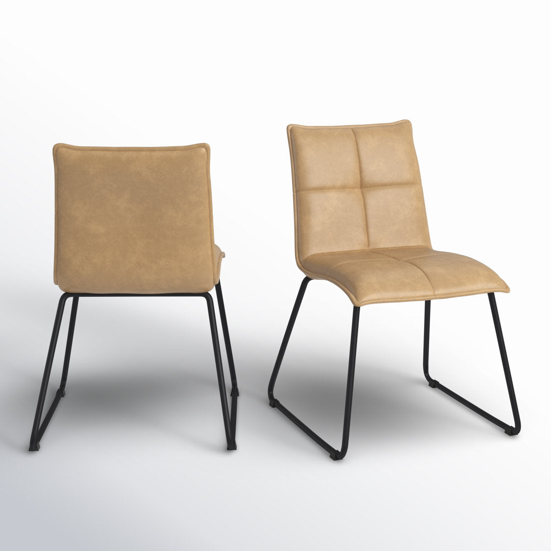 Tarin Faux Leather Upholstered Side Chair (Set of 2) Steelside™ Upholstery Color: Camel