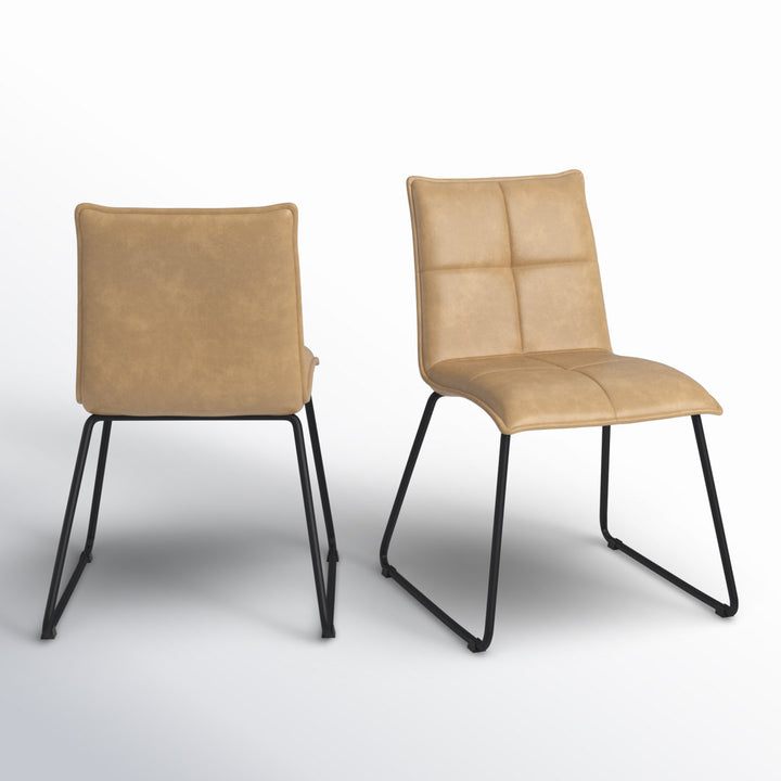 Tarin Faux Leather Upholstered Side Chair (Set of 2) Steelside™ Upholstery Color: Camel