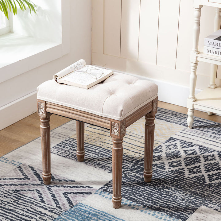Karen Solid Wood Vanity Stool Kelly Clarkson Home Color: Beige