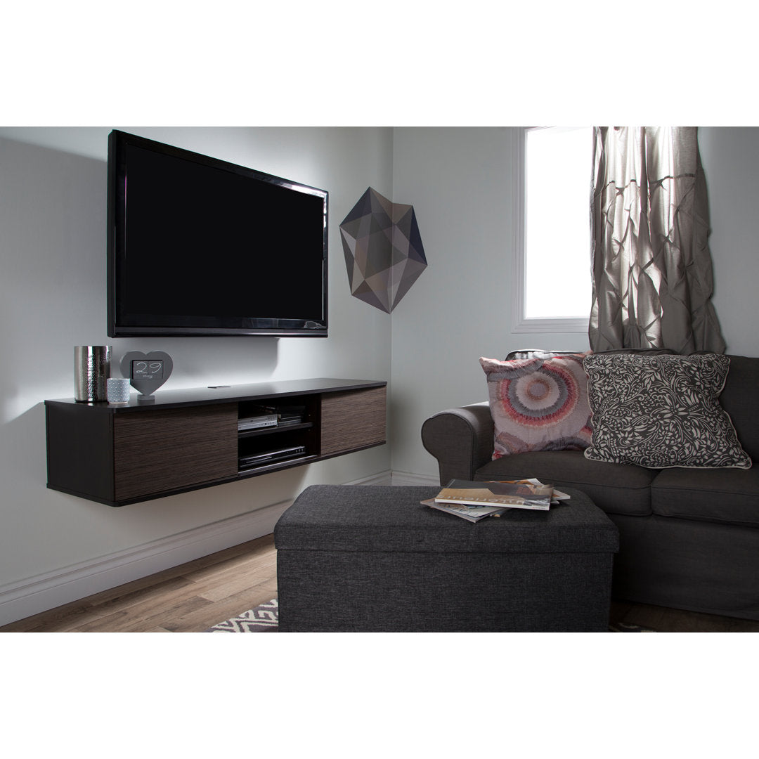 Agora Floating TV Stand for TVs up to 65" South Shore Color: Chocolate and Zebrano
