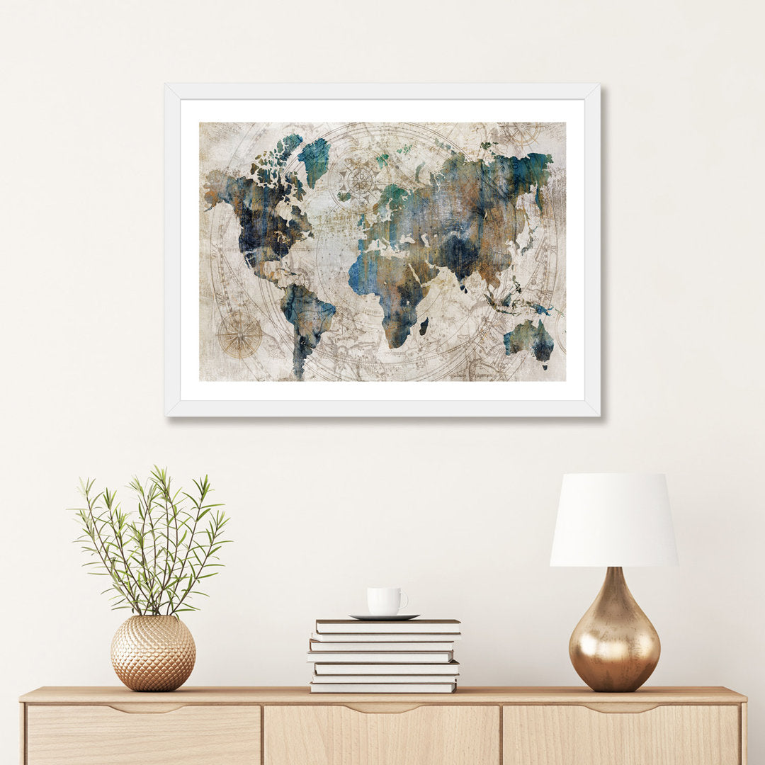 Celestial Map by Isabelle Z - Painting Print The Twillery Co.® Size: 24" H x 32" W x 1" D Format: White Framed Paper