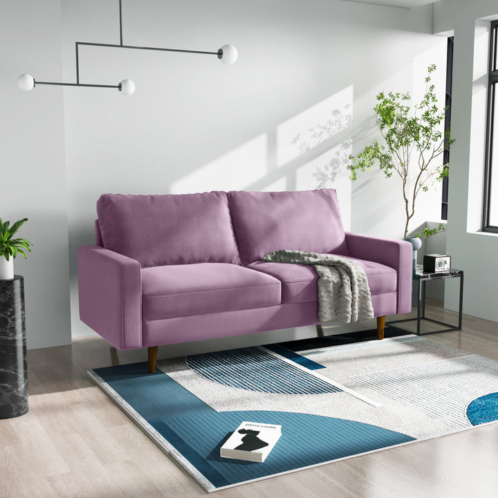 Markham 70" Velvet Square Arm Sofa Willa Arlo™ Interiors Fabric: Lavender Polyester
