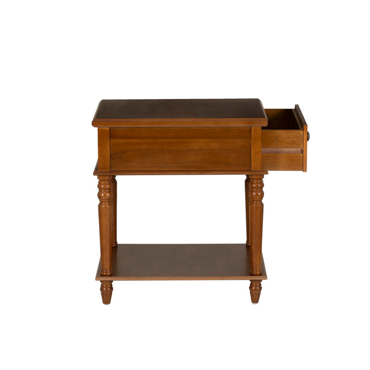 Birkley End Table with Storage Drawer Sand & Stable™ Color: Hazelnut