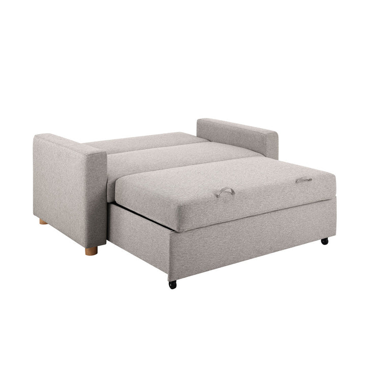 Serta Trinity Full Size Convertible Sleeper Sofa Serta Fabric: Light Gray Woven