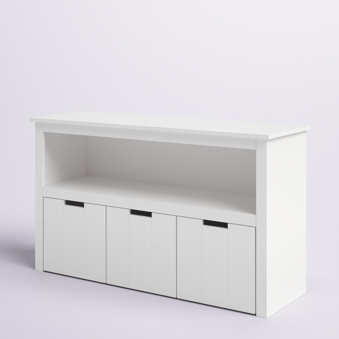 Bayze Bookcase with Removable Drawers, White Wade Logan® Wheels: Spinning Wheels