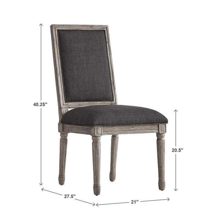 Libretto Solid Wood Side Chair (Set of 2) Kelly Clarkson Home Upholstery Color: Dark Gray, Leg Color: Antique Gray Oak