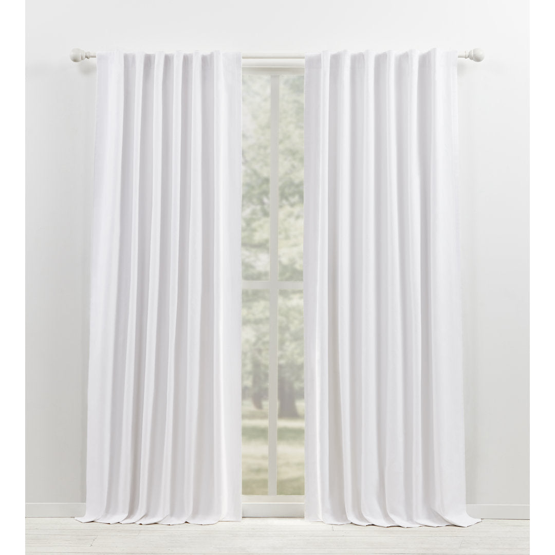 Lauren Ralph Lauren Waller 100% Cotton Blackout Curtain Lauren Ralph Lauren Curtain Color: Pure White Size per Panel: 52" x 108"