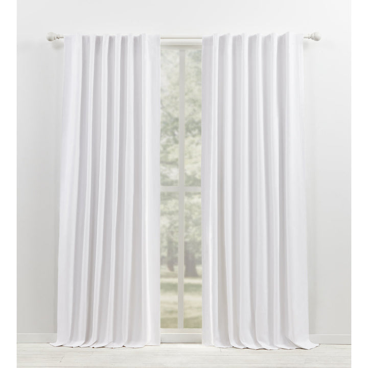 Lauren Ralph Lauren Waller 100% Cotton Blackout Curtain Lauren Ralph Lauren Curtain Color: Pure White Size per Panel: 52" x 108"