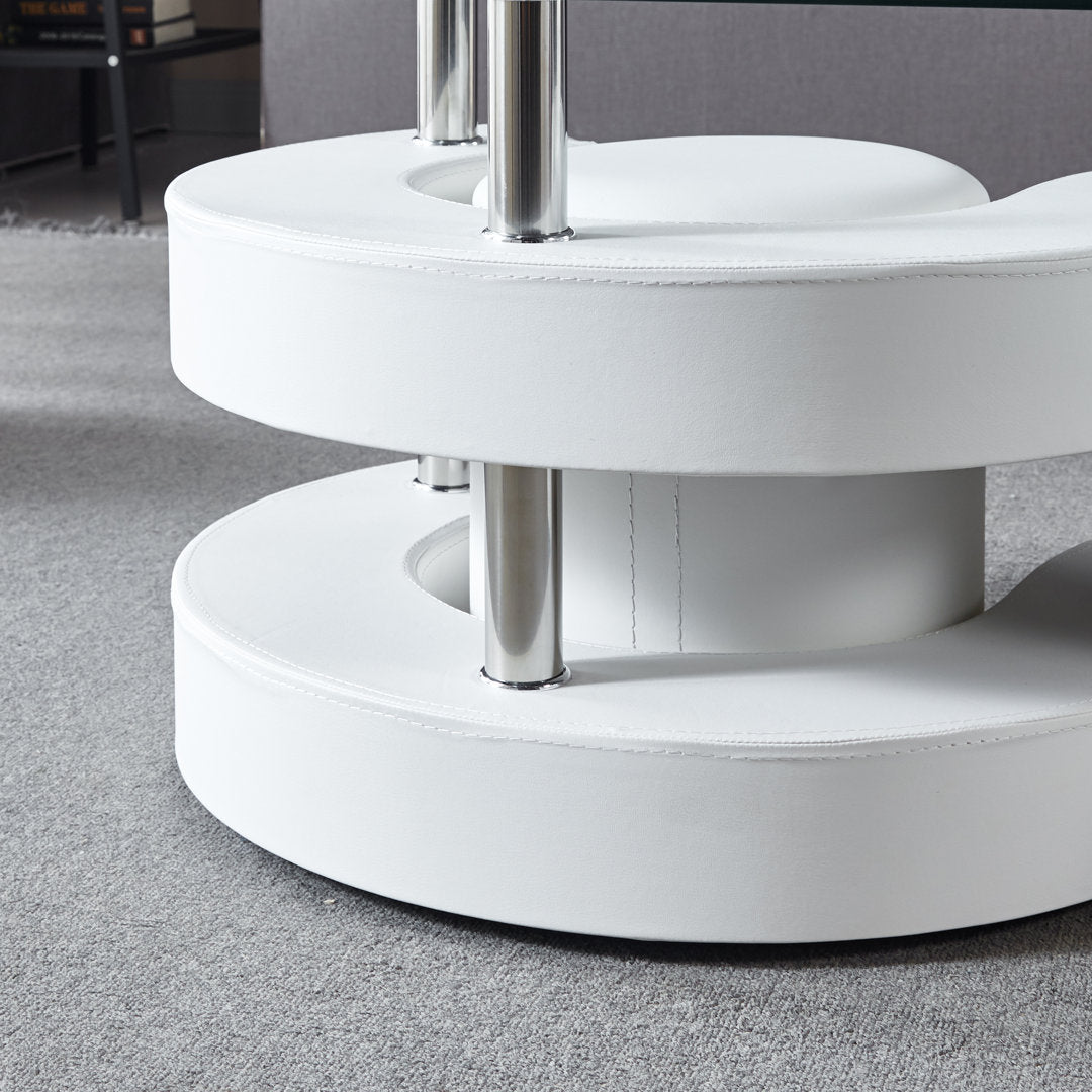 Addaly Abstract Coffee Table Orren Ellis Table Base Color: White